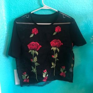 Transparent flower tee ♥️